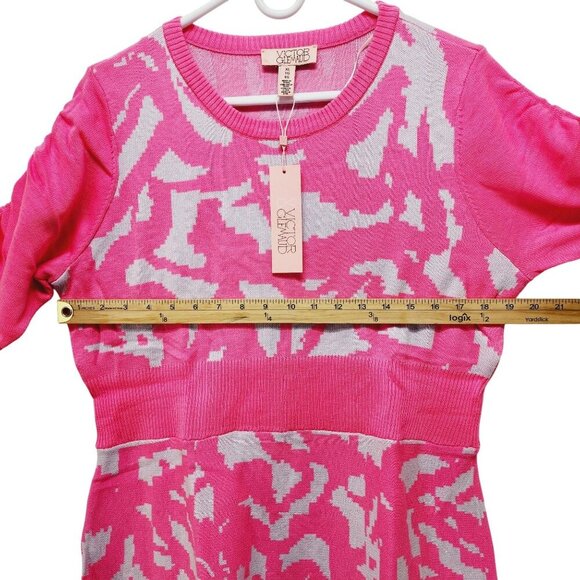 VG By Victor Glemaud Short Sleeve Sweater Dress Size XL Pink Wool Blend NEW - Picture 11 of 11